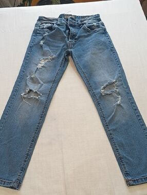 Ring of Fire Distressed Light Blue Skinny Jeans 1967 Size 10 Slim